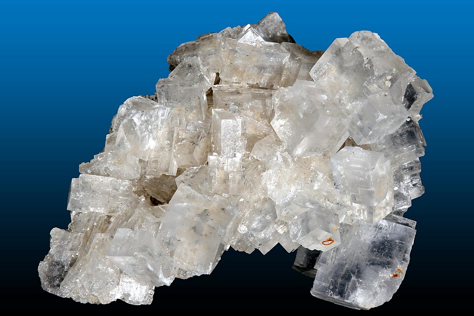 A halite (rock salt) crystal