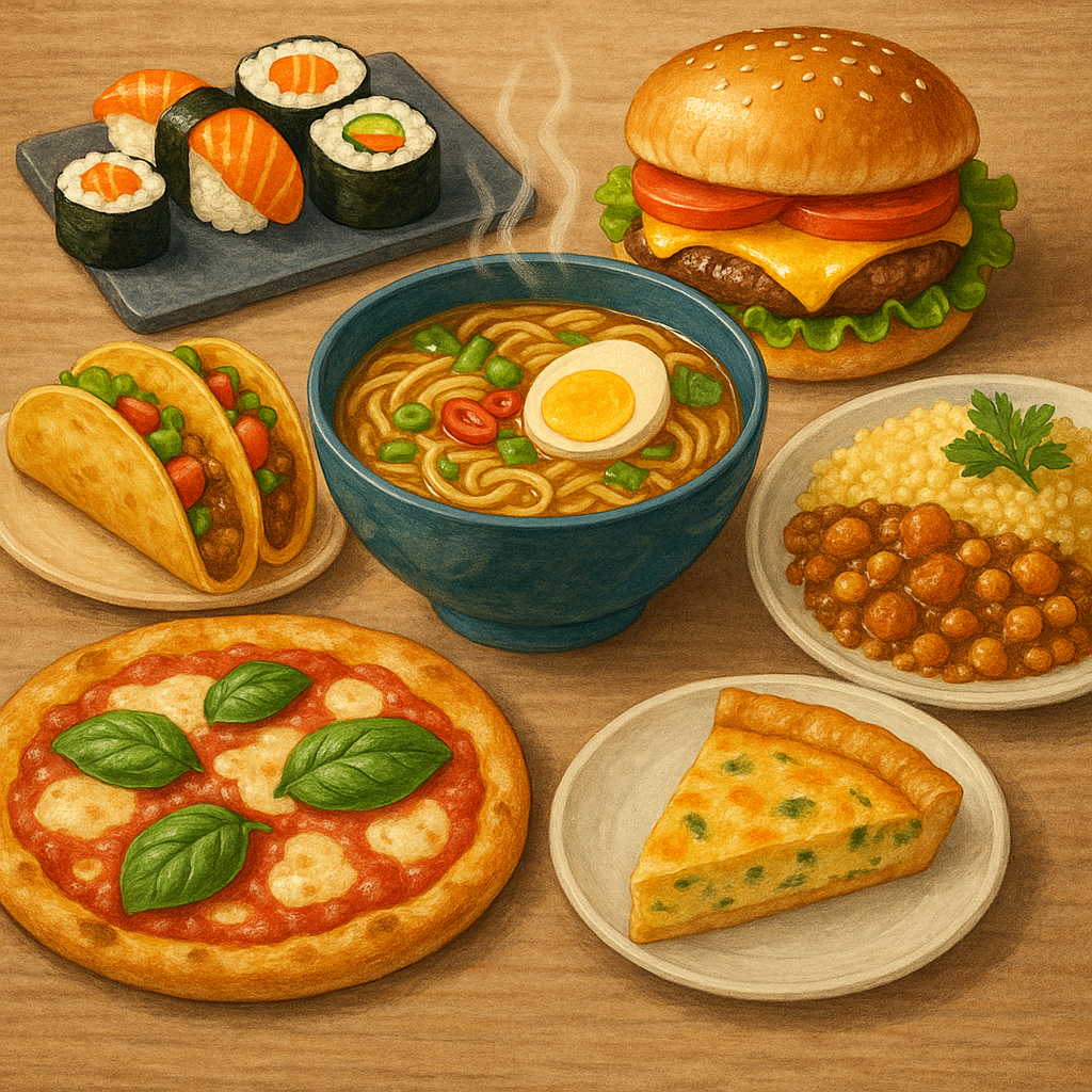 Illustration for the trivia pack Foods of the World